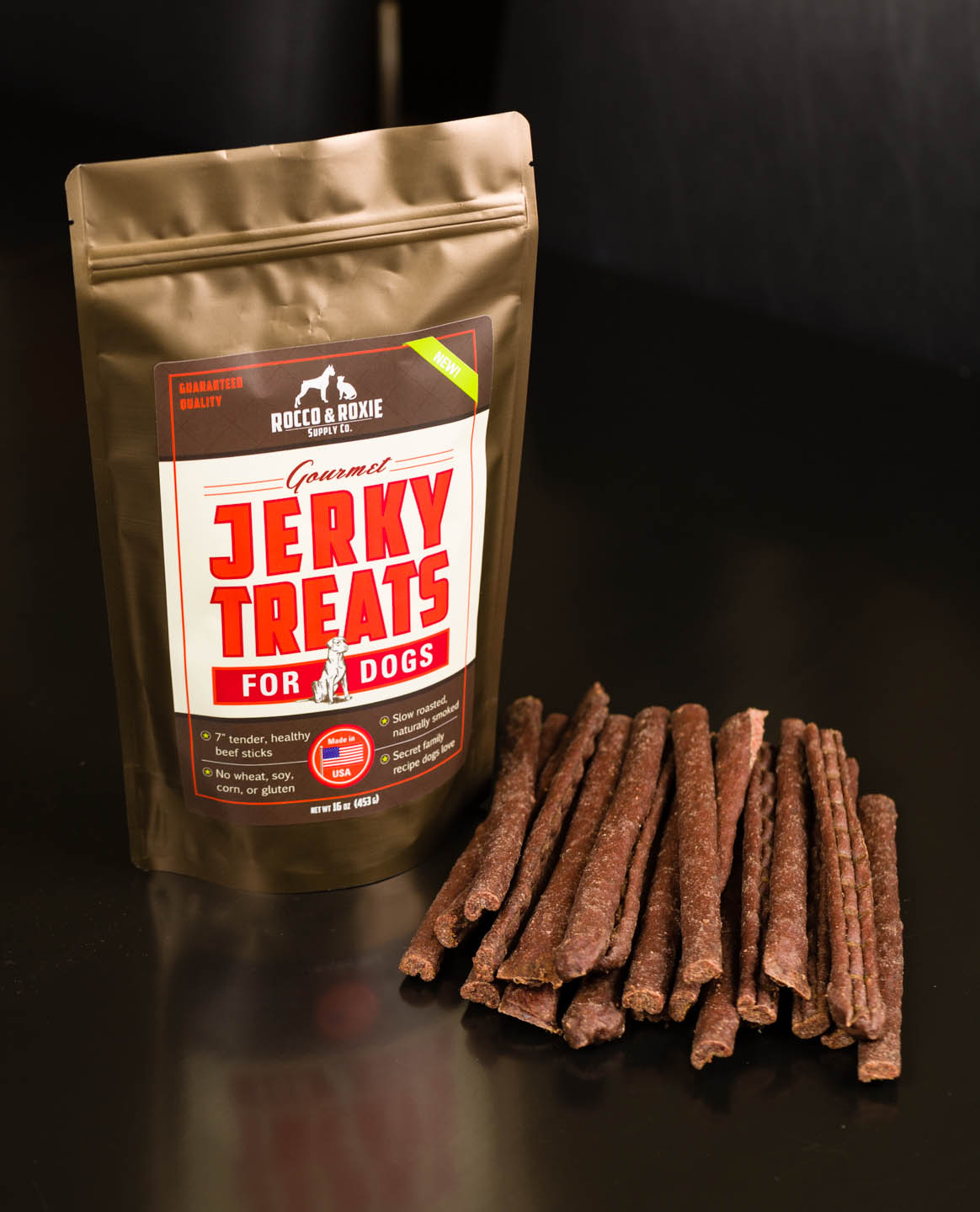 Product Photography for Rocco & Roxie Jerky Dog Treats dav.d photography