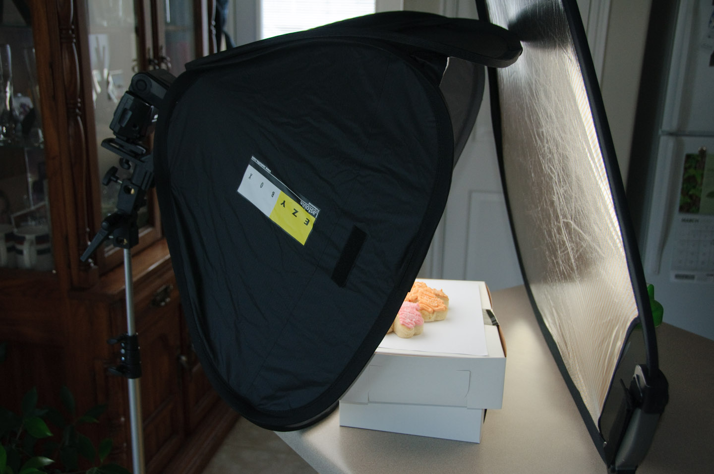 Behind the scenes of a donut food shoot