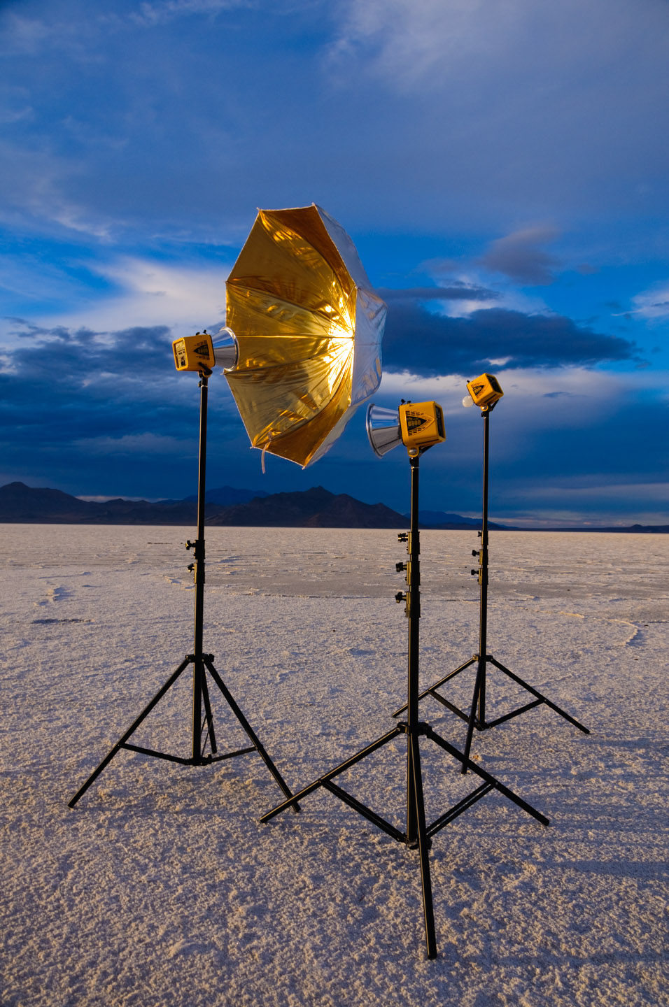 My studio lighting on the Bonneville Salt Flats