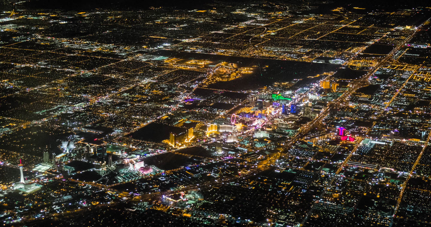 The Las Vegas Strip from the Air and at Night dav.d photography